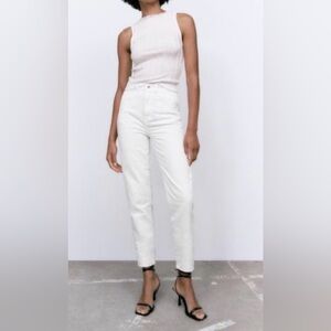 ZARA  Z1975 MOM FIT JEANS IN WHITE SIZE 27 (4) NWT
